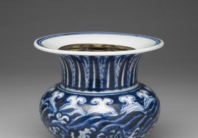 图片[2]-Zhadou vessel with ripple decor (incl. metal inner liner)Porcelain, underglaze blueMing dynasty, Xuande reign (1425-1435)-China Archive